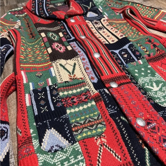 RALPH LAUREN Belted Shawl Collar Ranch Cardigan - Picture 6 of 7